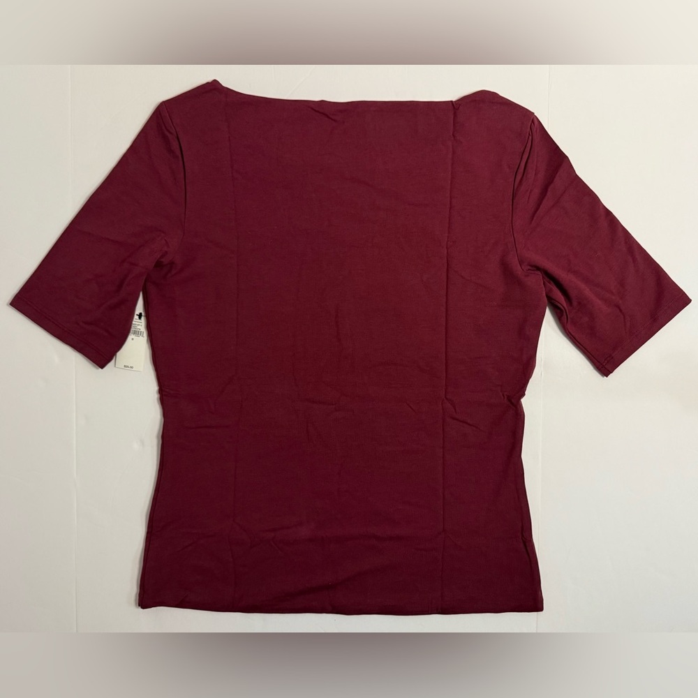 NWT Banana Republic Soft Stretch Elbow Sleeve Top Red Size S - Picture 3 of 12
